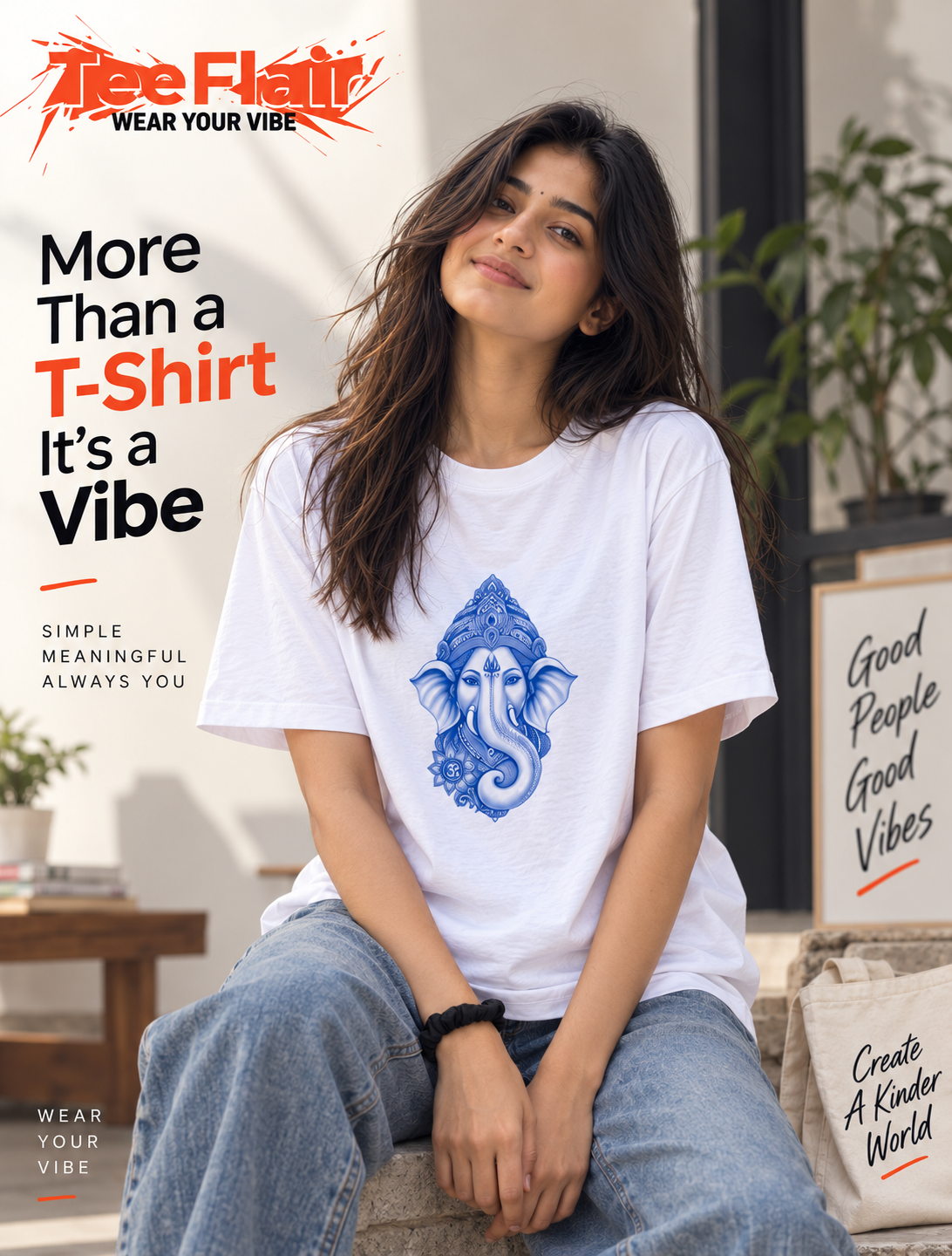 Blue Ganesha Graphic T-Shirt