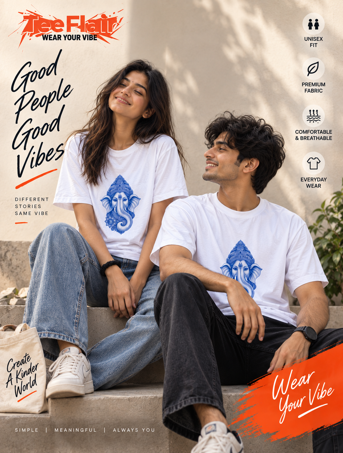 Blue Ganesha Graphic T-Shirt