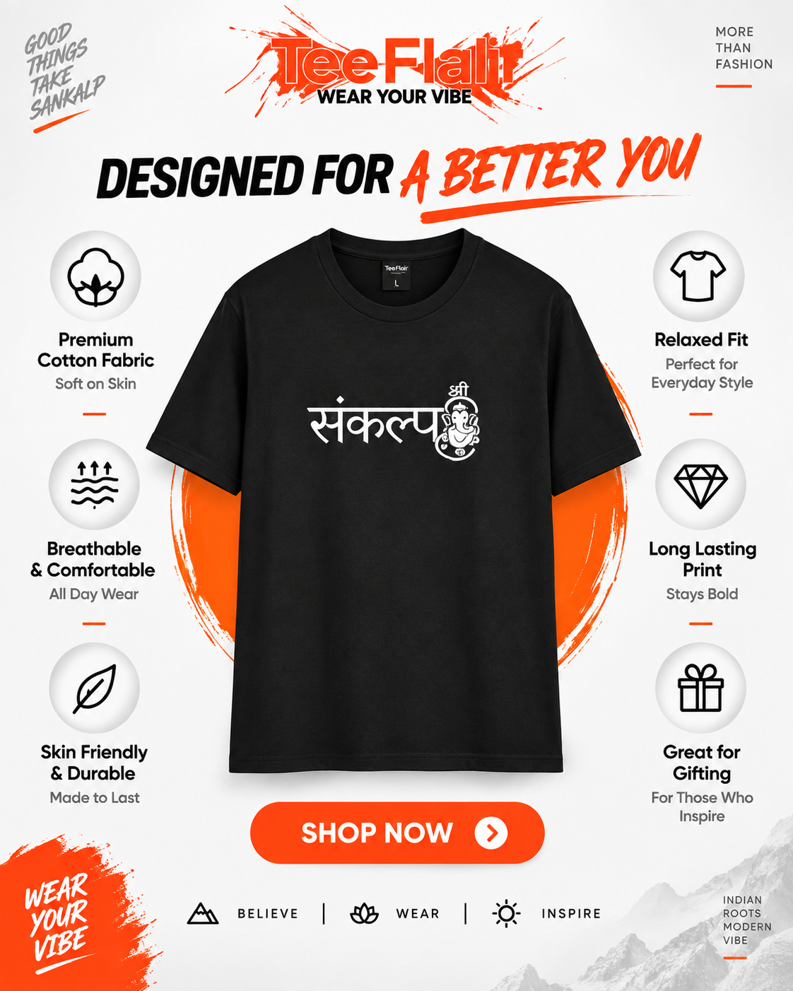 Sankalp Ganesha Graphic T-Shirt – Black