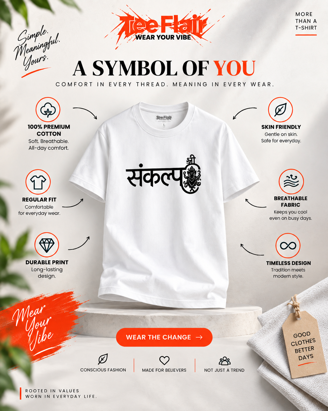 Sankalp Ganesha Graphic T-Shirt – White